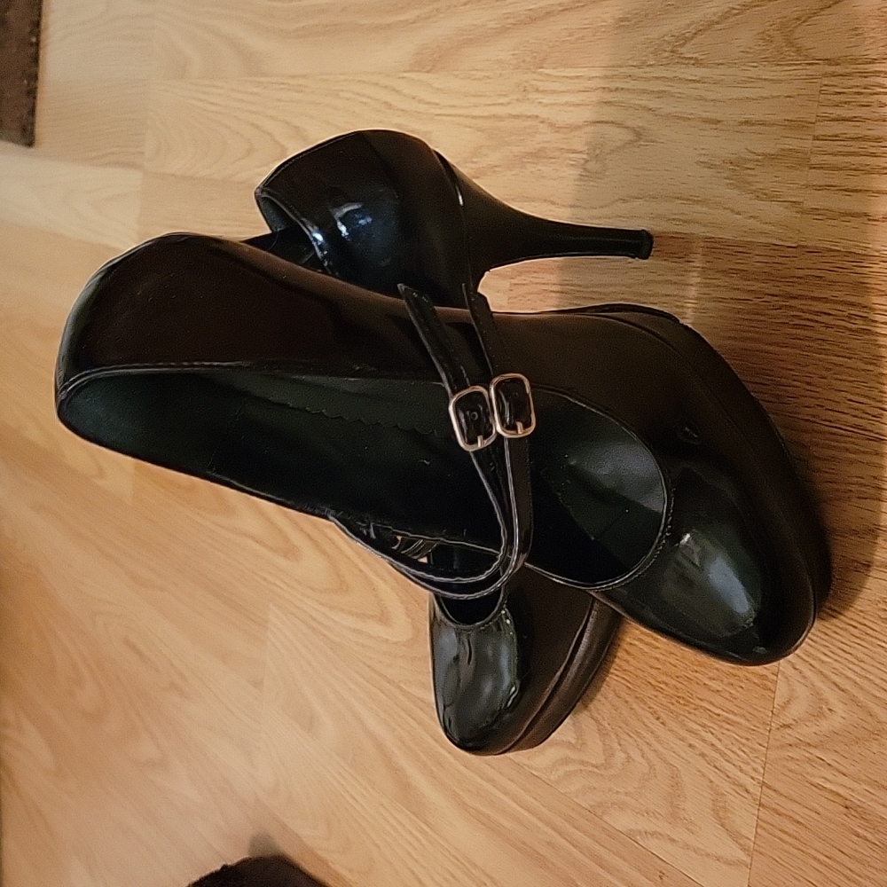 Costume Patent Shoes, L 9/10, Black